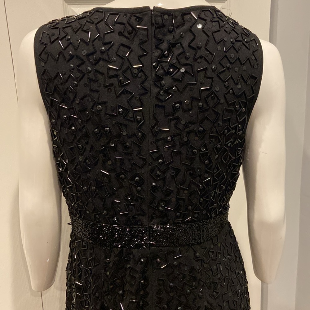 NWOT Mac Duggal geometric beaded cocktail midi - Picture 9 of 14